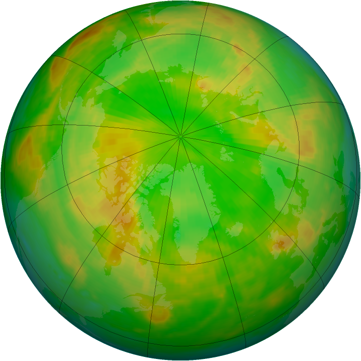 Arctic ozone map for 08 June 1990